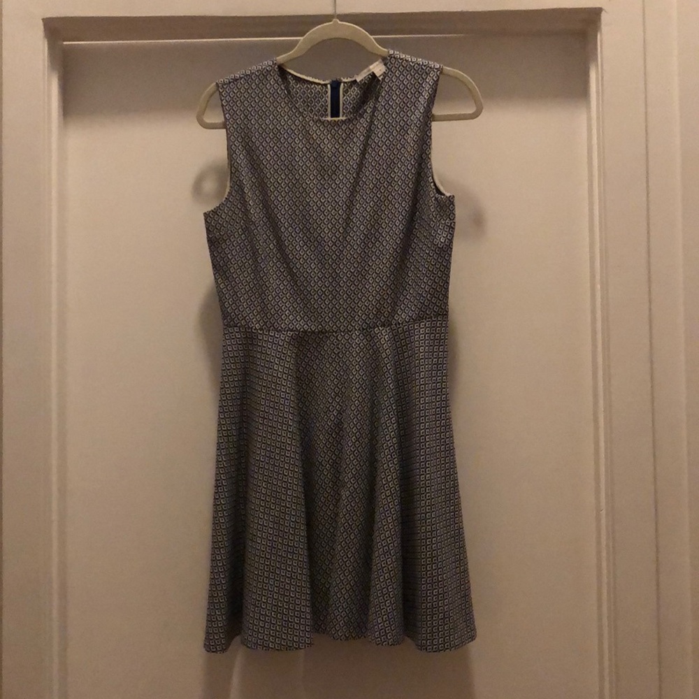 DVF blue & white dress